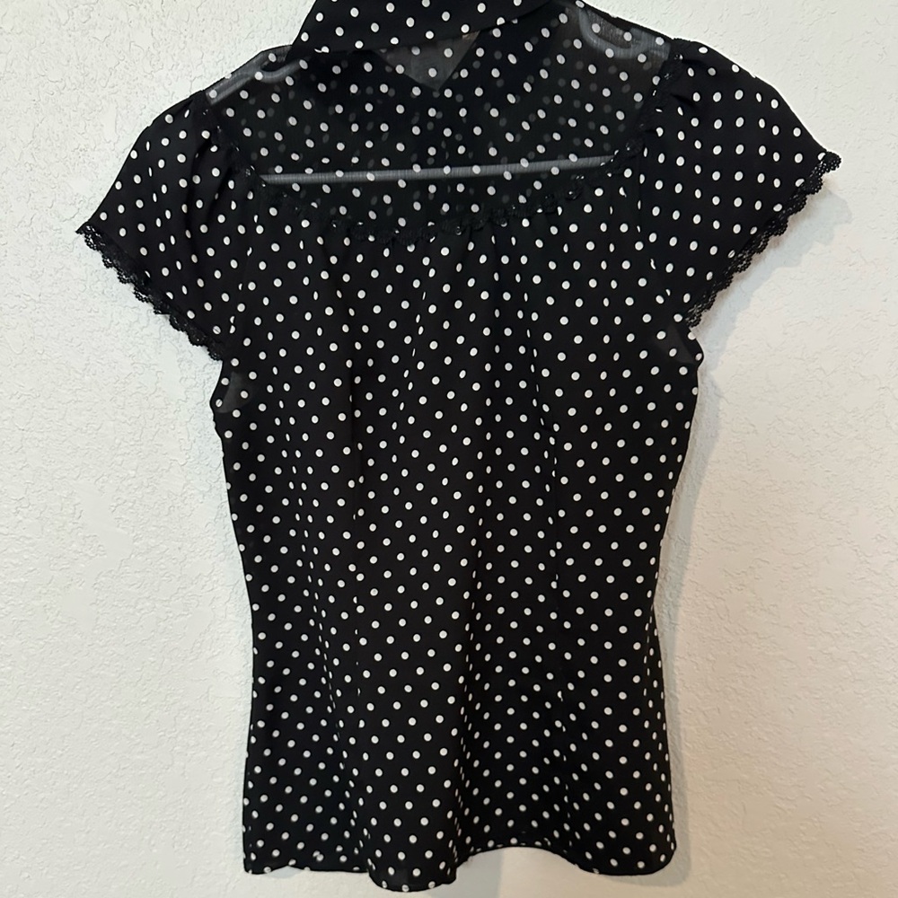 Black & White Polka Dot Loft Blouse